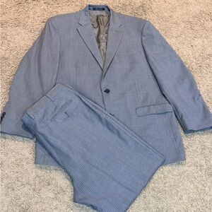 Ralph Lauren Lord & Taylor 2pc Suit Men’s 48R Gray Pinstripe Wool Pants 36x32